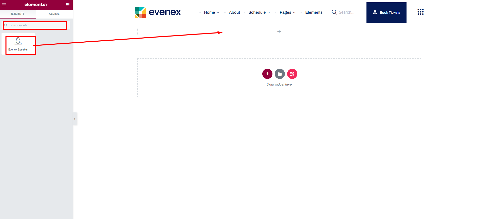 Evenex speakers widget image